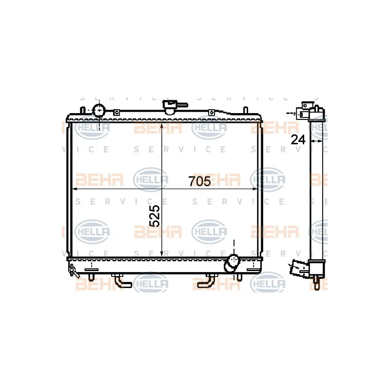 Radiateur, refroidissement du moteur HELLA 8MK 376 753-661