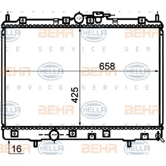 Radiateur, refroidissement du moteur HELLA 8MK 376 753-671