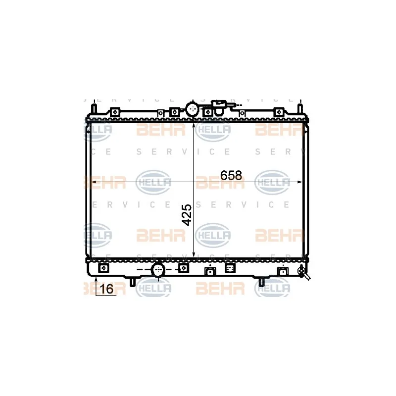 Radiateur, refroidissement du moteur HELLA 8MK 376 753-671
