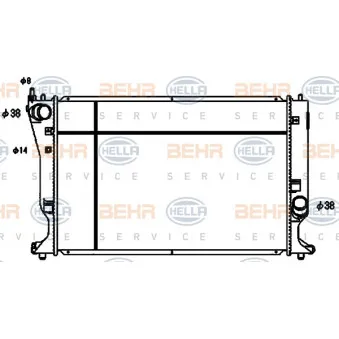 Radiateur, refroidissement du moteur HELLA 8MK 376 753-741