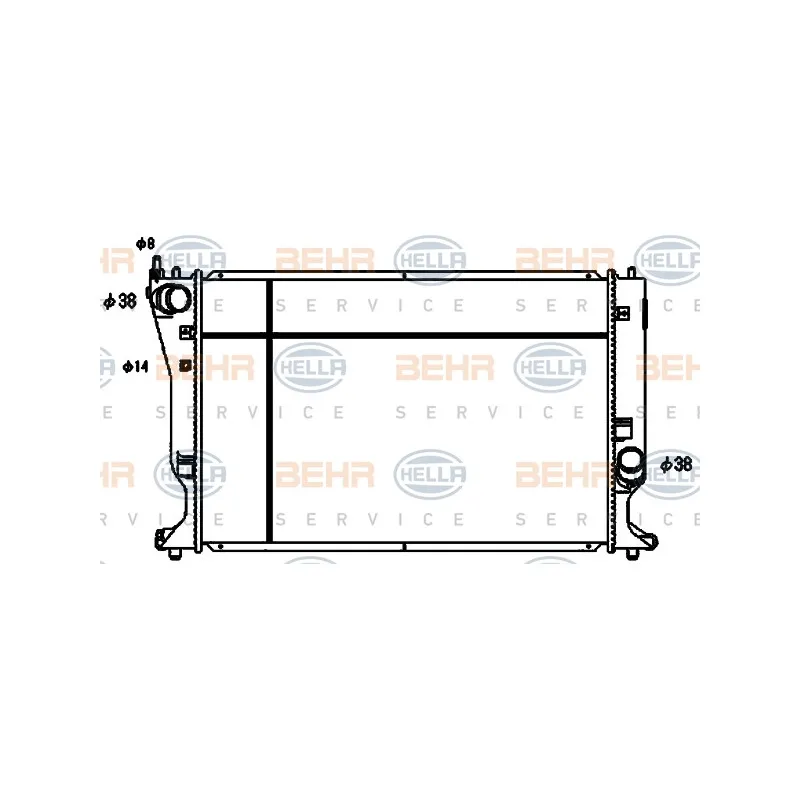 Radiateur, refroidissement du moteur HELLA 8MK 376 753-741