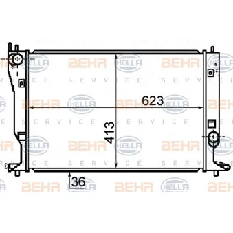 Radiateur, refroidissement du moteur HELLA 8MK 376 753-751