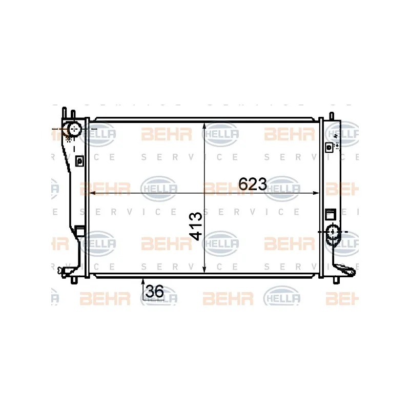 Radiateur, refroidissement du moteur HELLA 8MK 376 753-751