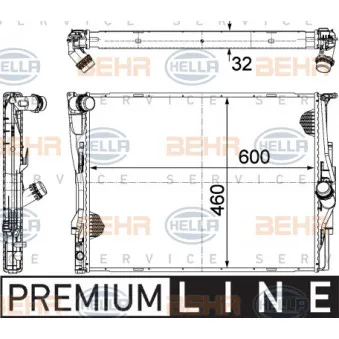 Radiateur, refroidissement du moteur HELLA 8MK 376 754-041