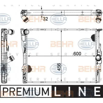 Radiateur, refroidissement du moteur HELLA 8MK 376 754-051
