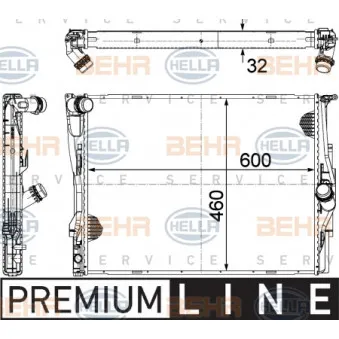 Radiateur, refroidissement du moteur HELLA 8MK 376 754-061