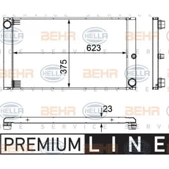 Radiateur, refroidissement du moteur HELLA 8MK 376 754-101