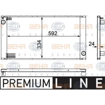 Radiateur, refroidissement du moteur HELLA 8MK 376 754-221