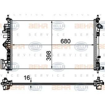 Radiateur, refroidissement du moteur HELLA 8MK 376 754-301