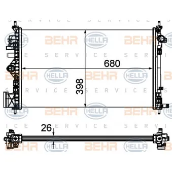 Radiateur, refroidissement du moteur HELLA 8MK 376 754-331