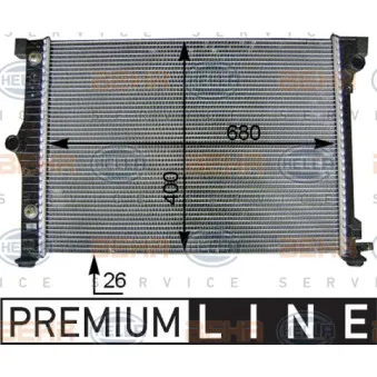 Radiateur, refroidissement du moteur HELLA 8MK 376 754-341