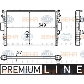 Radiateur, refroidissement du moteur HELLA 8MK 376 754-401