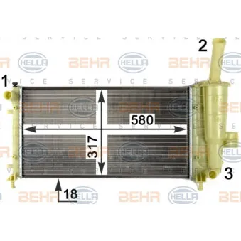 Radiateur, refroidissement du moteur HELLA 8MK 376 754-421
