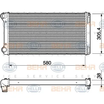Radiateur, refroidissement du moteur HELLA 8MK 376 754-431