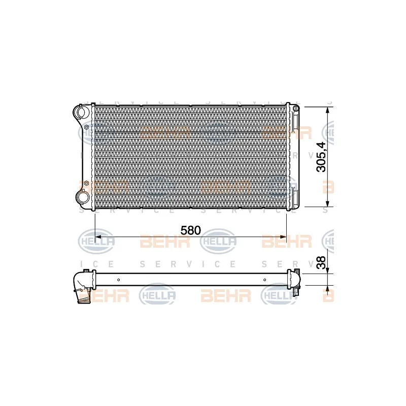 Radiateur, refroidissement du moteur HELLA 8MK 376 754-431