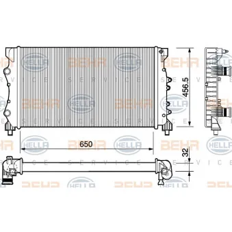 Radiateur, refroidissement du moteur HELLA 8MK 376 754-441