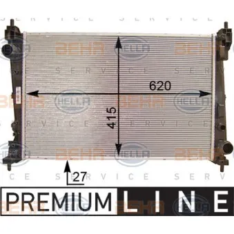 Radiateur, refroidissement du moteur HELLA 8MK 376 754-461