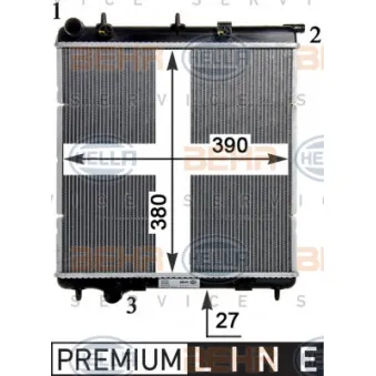 Radiateur, refroidissement du moteur HELLA 8MK 376 754-471