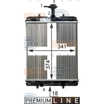 Radiateur, refroidissement du moteur HELLA 8MK 376 754-481