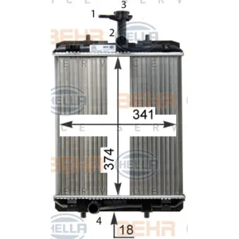 Radiateur, refroidissement du moteur HELLA 8MK 376 754-484