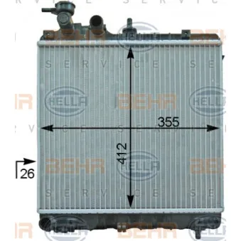 Radiateur, refroidissement du moteur HELLA 8MK 376 754-501