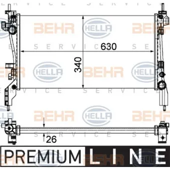 Radiateur, refroidissement du moteur HELLA 8MK 376 754-581