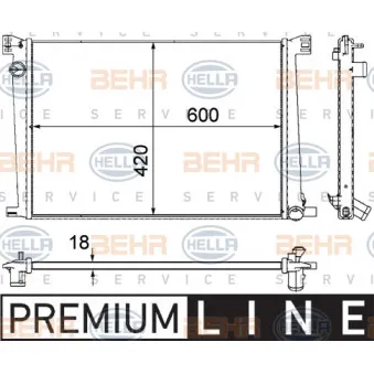 Radiateur, refroidissement du moteur HELLA 8MK 376 754-591