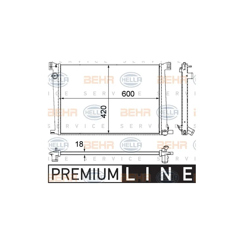 Radiateur, refroidissement du moteur HELLA 8MK 376 754-591