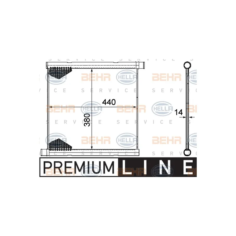 Radiateur, refroidissement du moteur HELLA 8MK 376 754-601
