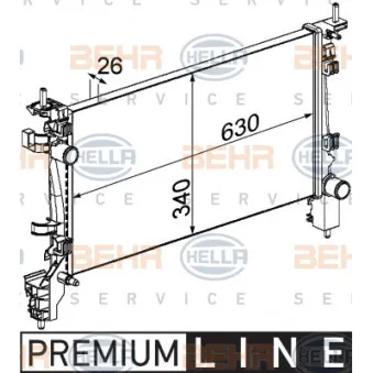 Radiateur, refroidissement du moteur HELLA 8MK 376 754-711