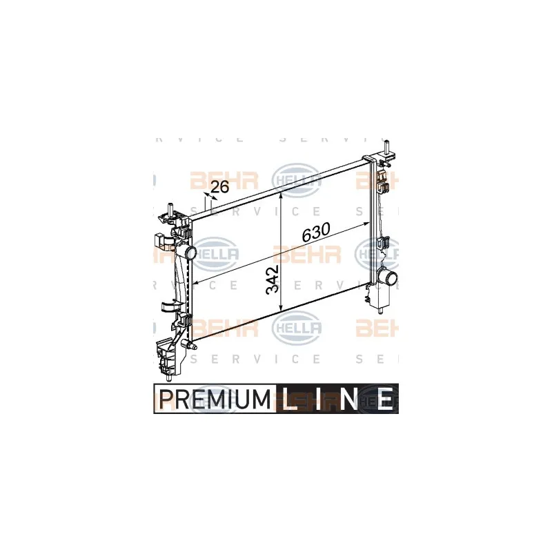 Radiateur, refroidissement du moteur HELLA 8MK 376 754-721