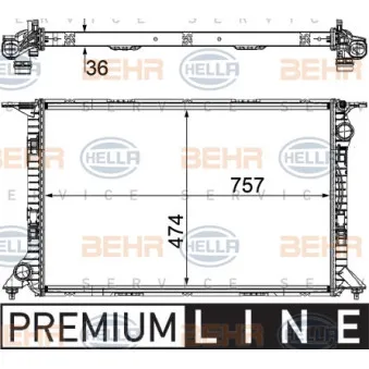 Radiateur, refroidissement du moteur HELLA 8MK 376 754-731