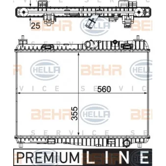 Radiateur, refroidissement du moteur HELLA 8MK 376 754-761