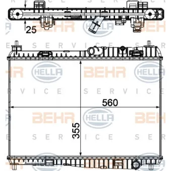 Radiateur, refroidissement du moteur HELLA 8MK 376 754-764