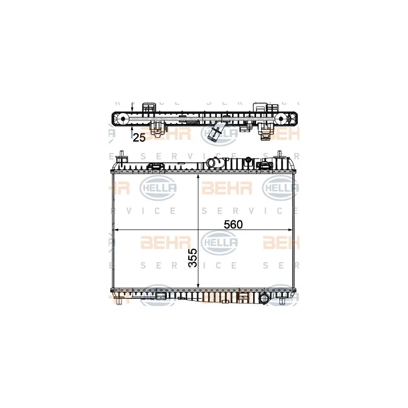 Radiateur, refroidissement du moteur HELLA 8MK 376 754-764