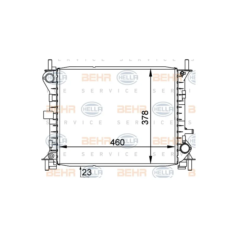 Radiateur, refroidissement du moteur HELLA 8MK 376 754-771