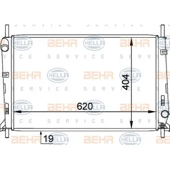 Radiateur, refroidissement du moteur HELLA 8MK 376 754-791