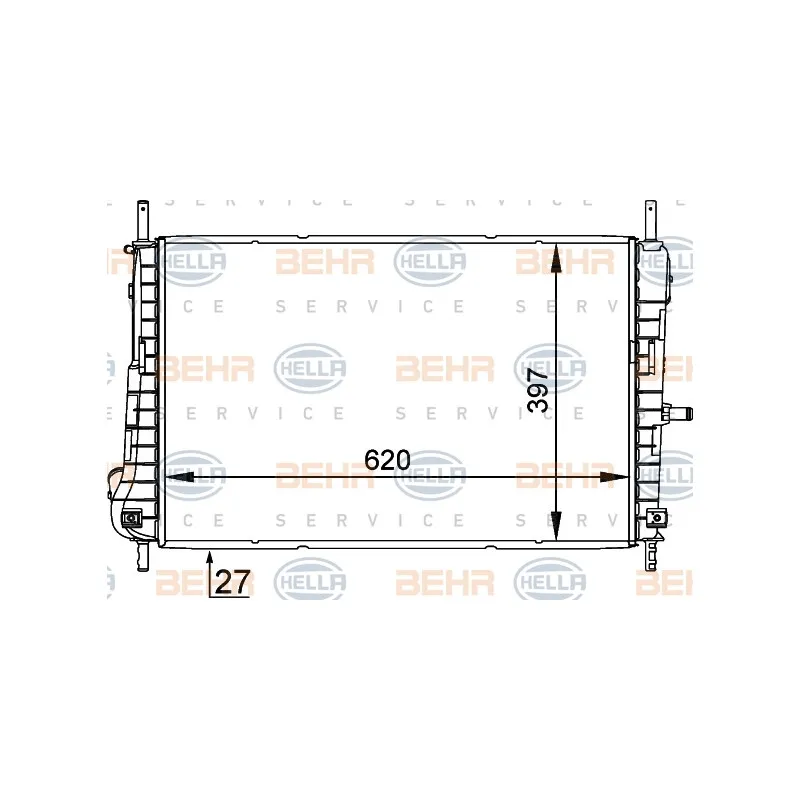Radiateur, refroidissement du moteur HELLA 8MK 376 755-291