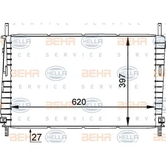 Radiateur, refroidissement du moteur HELLA 8MK 376 755-301