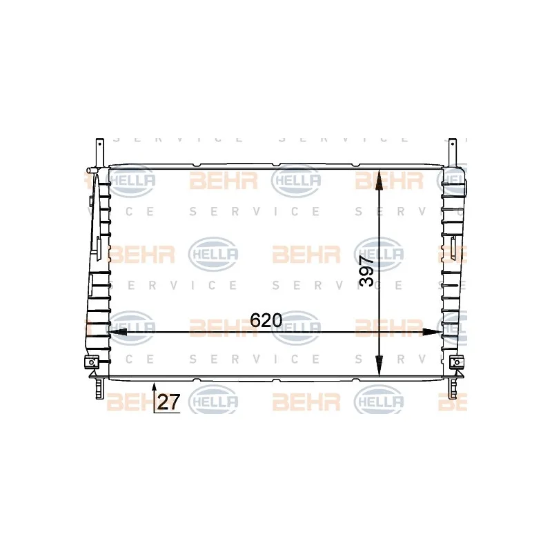 Radiateur, refroidissement du moteur HELLA 8MK 376 755-301