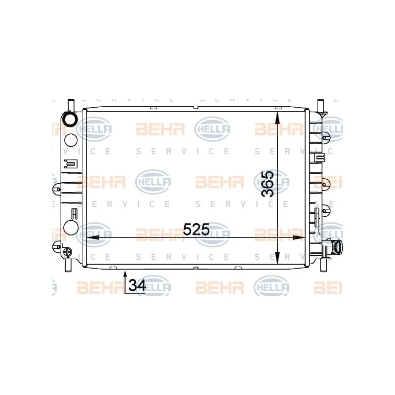 Radiateur, refroidissement du moteur HELLA 8MK 376 755-311