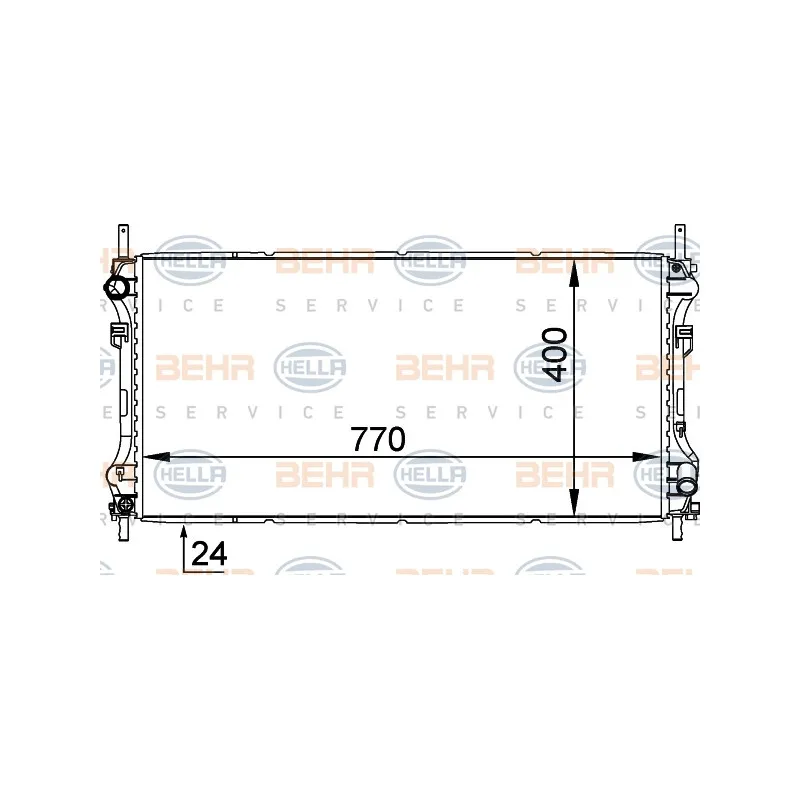 Radiateur, refroidissement du moteur HELLA 8MK 376 755-321