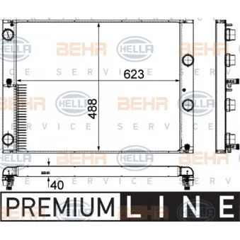 Radiateur, refroidissement du moteur HELLA 8MK 376 755-581