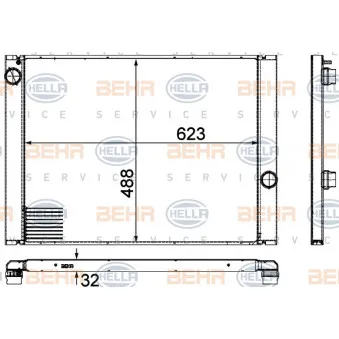 Radiateur, refroidissement du moteur HELLA 8MK 376 755-591