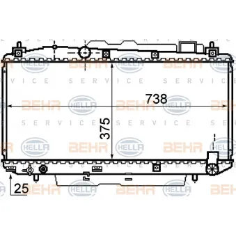 Radiateur, refroidissement du moteur HELLA 8MK 376 755-791