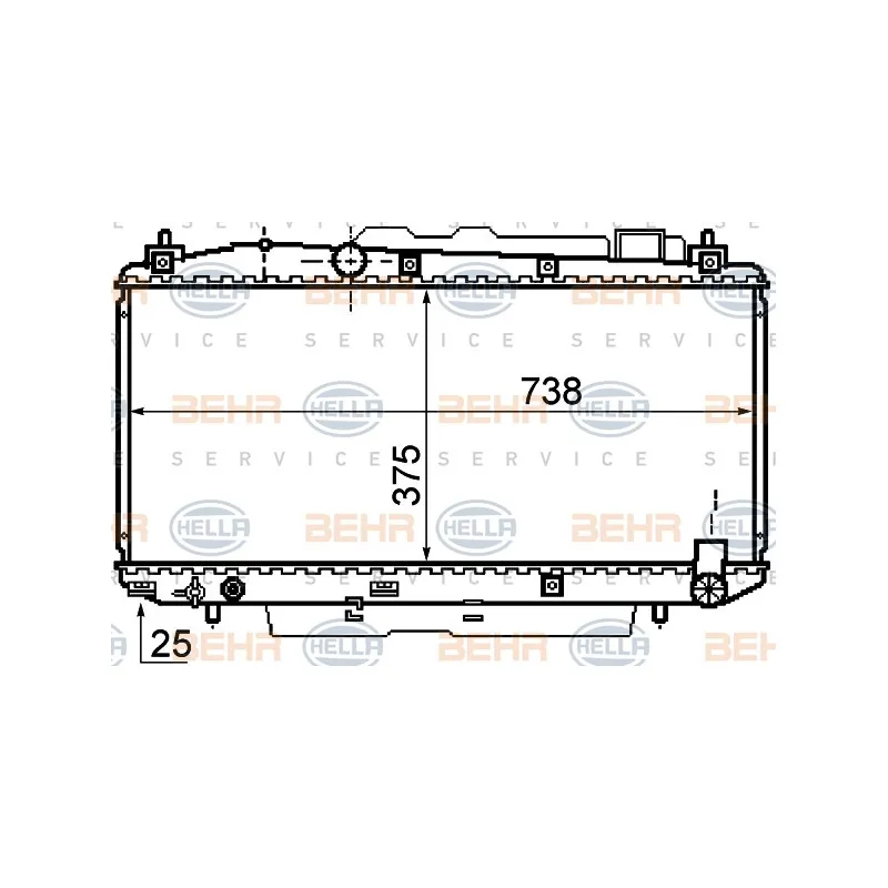 Radiateur, refroidissement du moteur HELLA 8MK 376 755-791