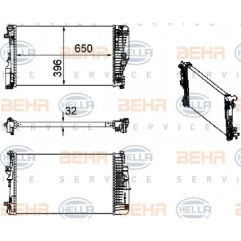 Radiateur, refroidissement du moteur HELLA 8MK 376 756-134