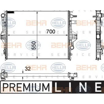 Radiateur, refroidissement du moteur HELLA 8MK 376 756-351