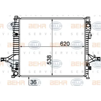Radiateur, refroidissement du moteur HELLA 8MK 376 756-481
