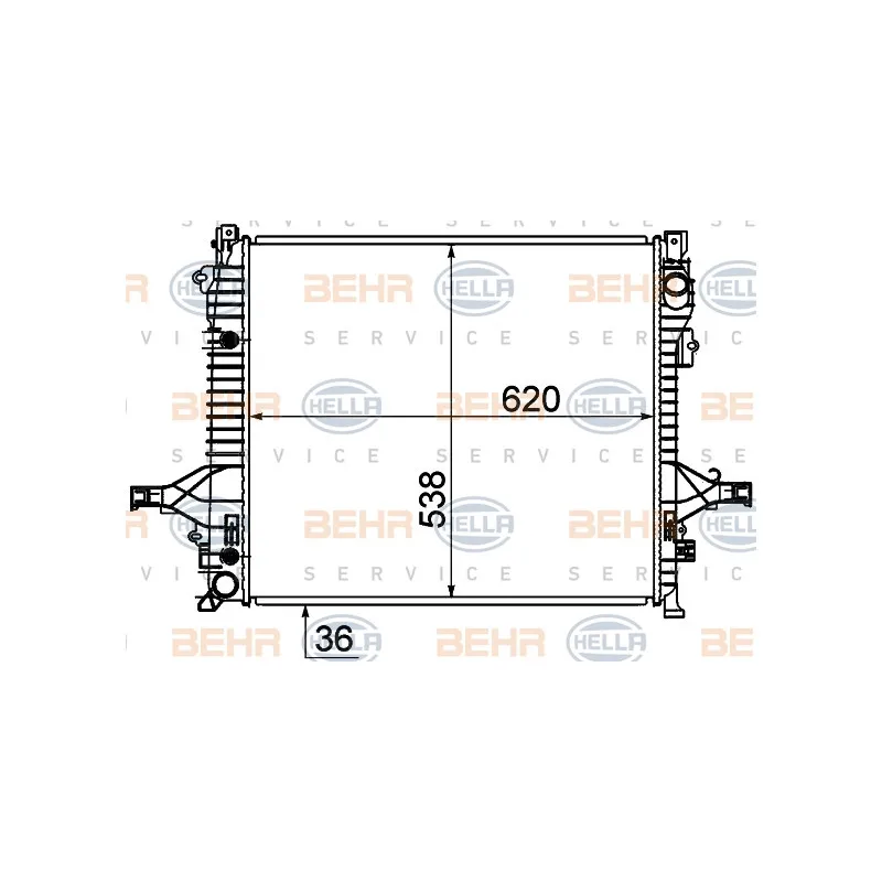 Radiateur, refroidissement du moteur HELLA 8MK 376 756-481